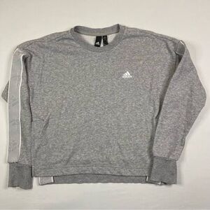 Adidas Women's Light Gray Crew Neck Crop Sweater